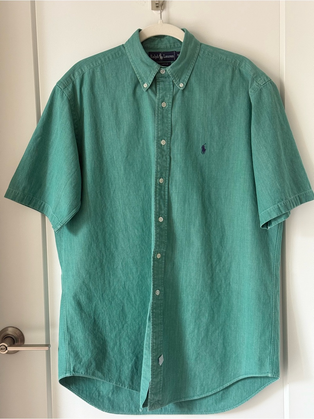 Ralph Lauren Green Short Sleeve Button Down Shirt Men’s Medium